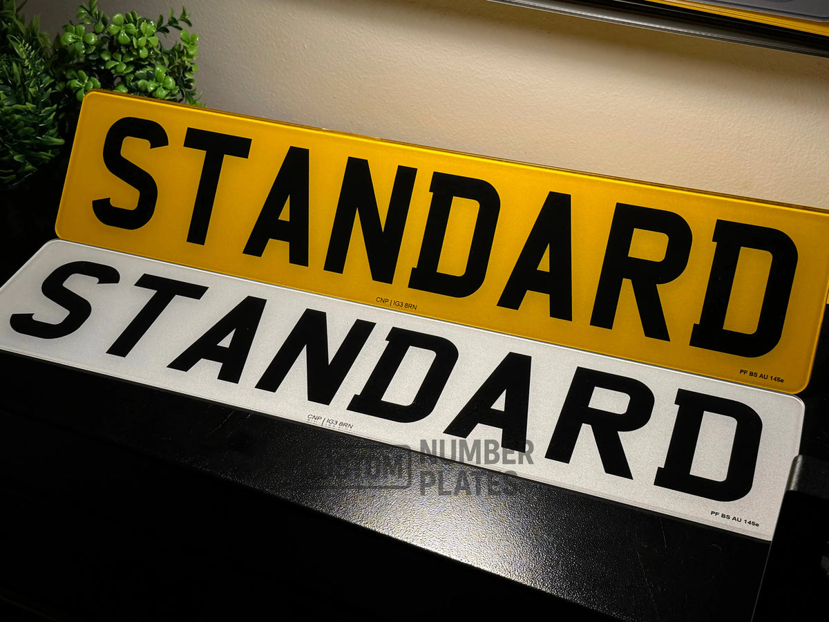 standard number plates pair front and back